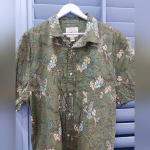 St. John's Bay Tropical bird print button front shirt size XXL